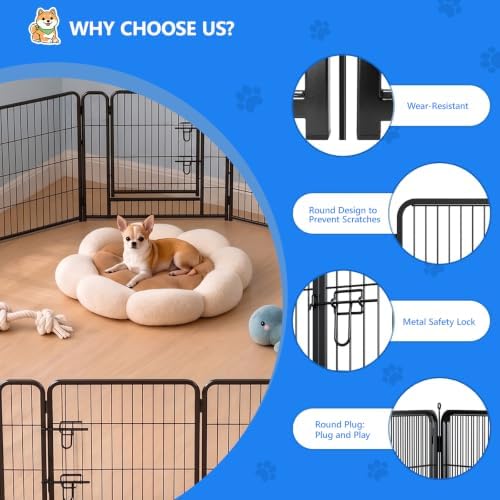 Dog Playpen Outdoor, 32 Inch Height 16 Panels Foldable Dog Fence - Image 3