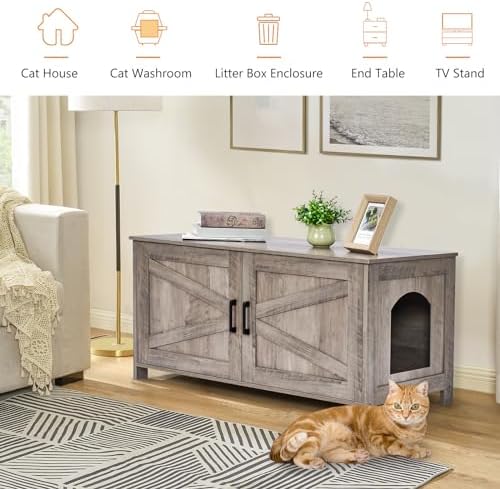 Homhedy 39.4" L Cat Litter Box Enclosure - Image 5