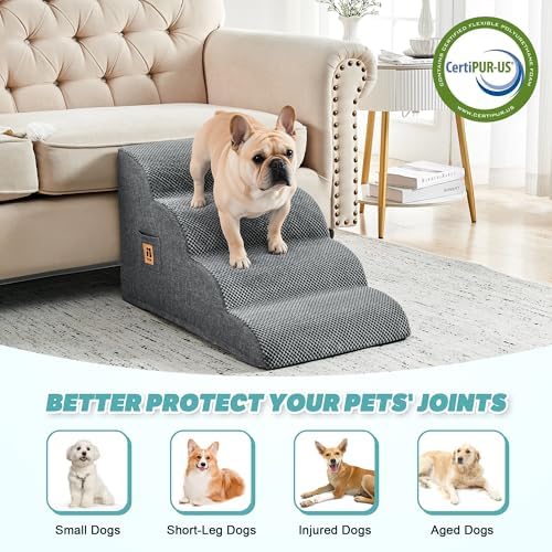 IFNOW Dog Stairs for Small Dogs 15.7''H, 4-Step Sturdy Dog Steps for Bed - Image 4