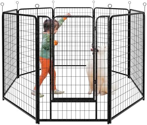 Kfvigoho Dog Playpen Outdoor Extra Wide 8 Panels Heavy Duty Dog Fence 50" by Committedtobetterpetlife