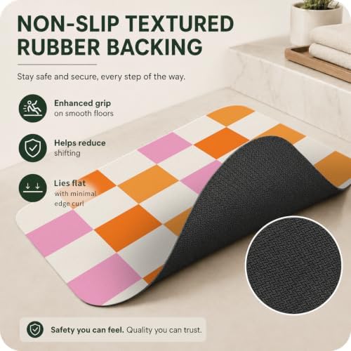 Natural Diatomaceous Earth Bath Mat, Ultra Thin Quick Dry Floor Rug - Image 5
