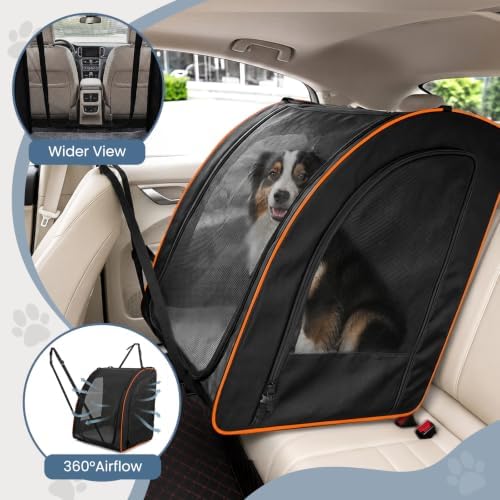 Dog Car Seat, Enclosed Carrier for Pets Travel Safety Dog Crate Soft-Sided - Image 6