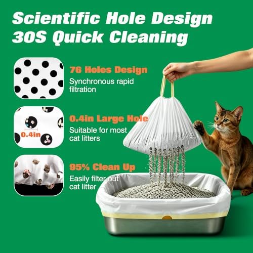 ADDPETS Sifting Litter Box Liners 14 Count, Precision Holes, Quick Clean - Image 3