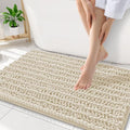 Smiry Bathroom Rugs 34X21, Extra Soft Rubber Backing Chenille Bath Mats by Smiry