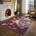 Purple Floral Area Rug 6x9 for Living Room Bedroom by WelcometoBabovid