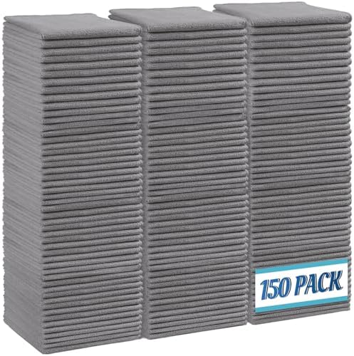 HOMEXCEL 150PK Microfiber Cleaning Cloth, Cleaning Rag by HOMEXCEL