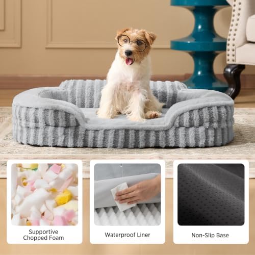 LE SURE Cute Cozy High Back Orthopedic Dog Beds Medium Size Dog - Image 5