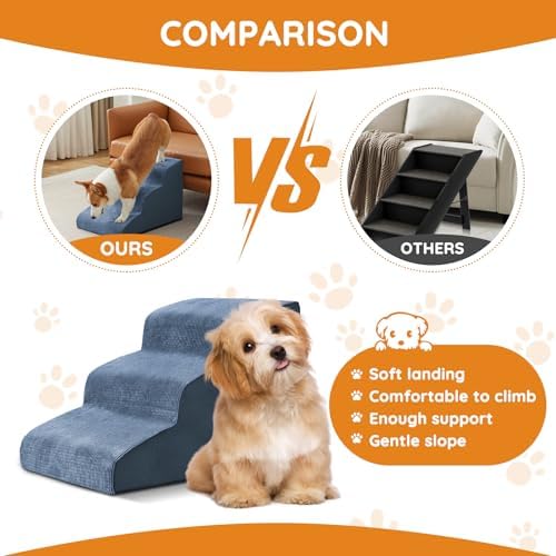 Ahpmeoa Dog Stairs for Small Dogs 19.7" H, Dog Ramp for Bed - Image 4