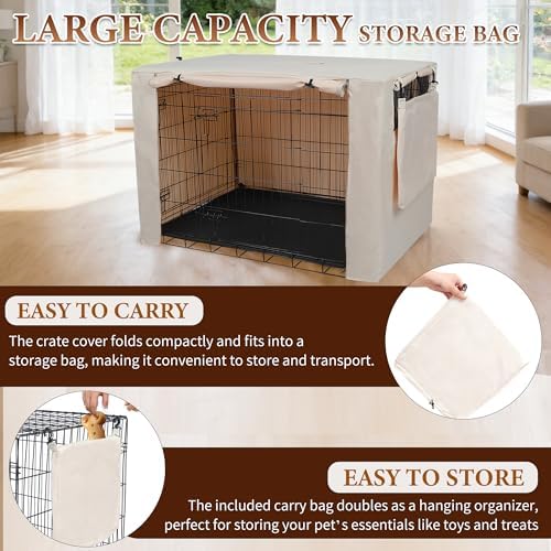 Deblue Dog Crate Cover, 24 Inches Durable Polyester Indoor Kennel Cover - Image 4