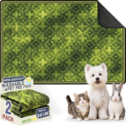Washable Pee Pads for Dogs, Reusable Puppy Potty Training Pads, Ultra-Absorbent by Verdasun
