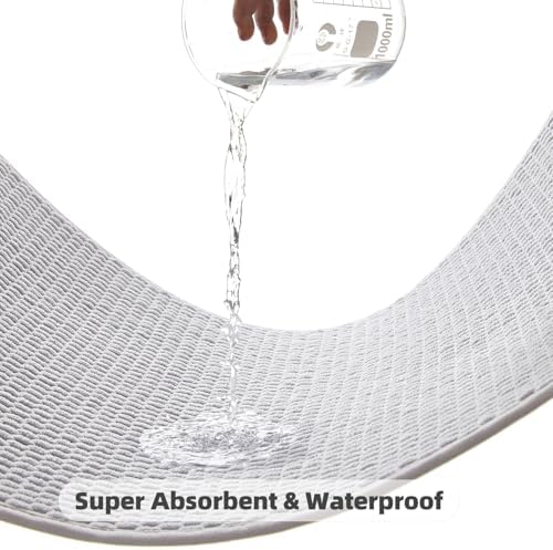 TYUU Bathroom Runner Rugs, Long Bath Mat Runner Washable Thin Quick Dry Low - Image 6
