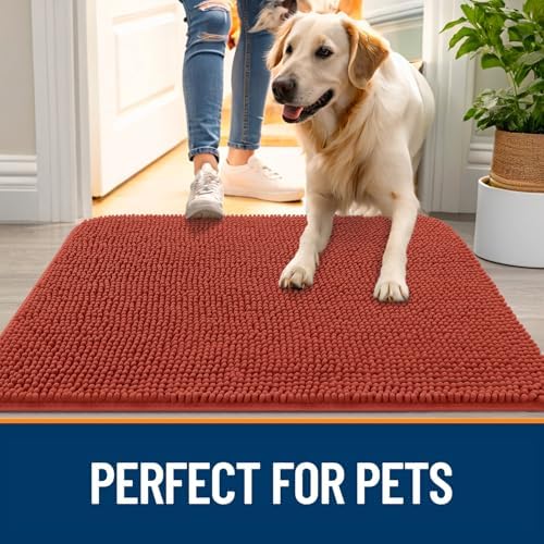 OLANLY Dog Door Mat for Muddy Paws 70x24, Super Absorbent Chenille Mud Mat - Image 6