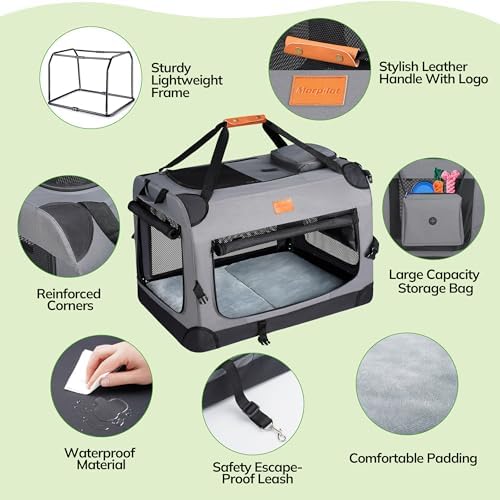 Morpilot 28-inch Portable Collapsible Dog Crate - Image 2