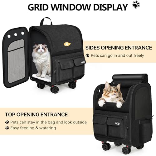 MGB Rolling Cat Carrier with Wheels, Pet Carrier - Image 5