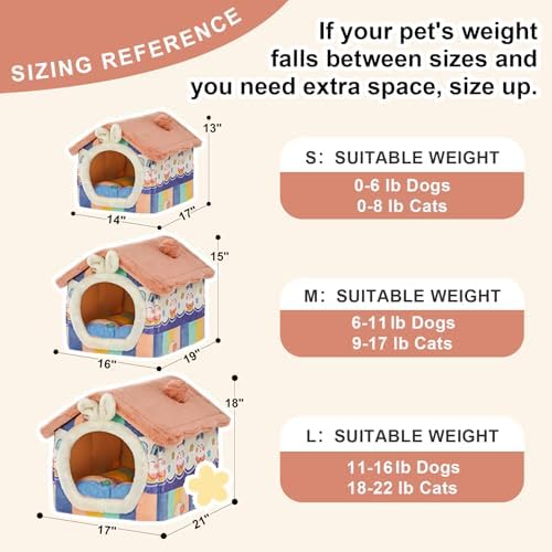 Cute Cat Beds for Indoor Cats, Foldable Cat House - Image 6