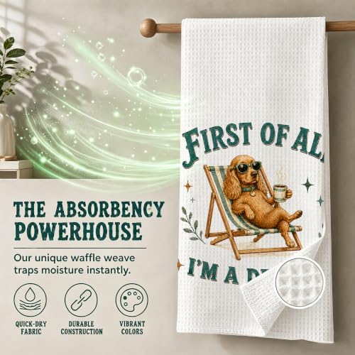 Cocker Spaniel Kitchen Towel, Cute Dog Hand Towel, Funny Dog Lover Gift - Image 3