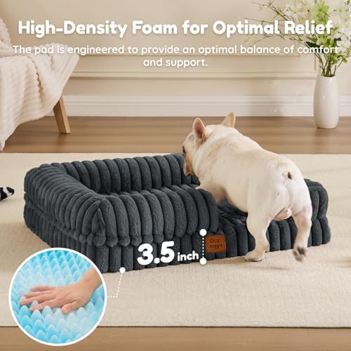 ChiXnuggle Faux Fur Orthopedic Dog Bolster Bed, Waterproof Washable Cover - Image 3