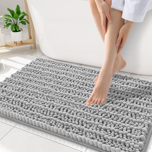 Smiry Bathroom Rugs 34X21, Extra Soft Rubber Backing Chenille Bath Mats by Smiry