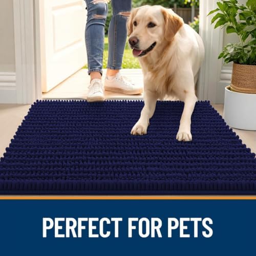 OLANLY Dog Door Mat for Muddy Paws 30x20, Ultra-Absorbent Chenille Mud Mat - Image 6
