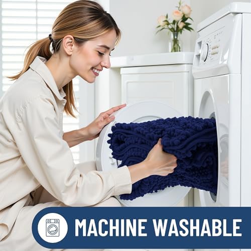 Smiry Bathroom Rugs 48X32, Extra Soft Rubber Backing Chenille Bath Mats - Image 6