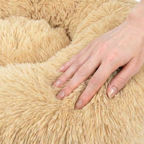 Calming Donut Dog Bed – Faux Fur Anti-Anxiety Pet Bed - Image 2