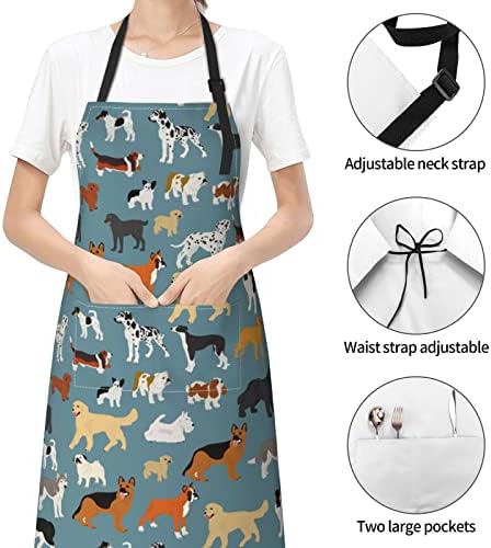 Perinsto Waterproof Apron With 2 Pockets Kitchen Chef Aprons Bibs - Image 3