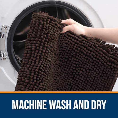 OLANLY Bathroom Runner Rugs 44x24, Extra Soft Absorbent Chenille Bath Rugs - Image 5