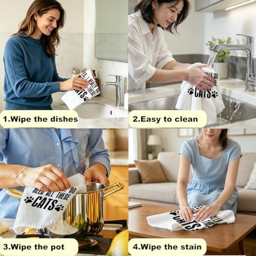 Cat Gifts, Cat Kitchen Towels, Yes I Really Do Need All These Cats - Image 6
