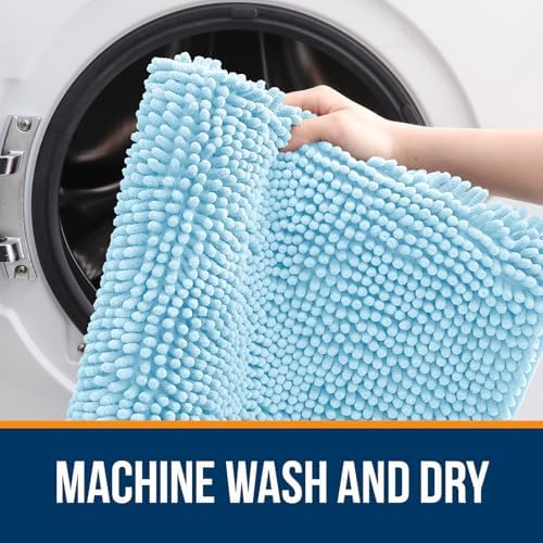 OLANLY Bathroom Rugs 32x20, Extra Soft Absorbent Chenille Bath Rugs - Image 5