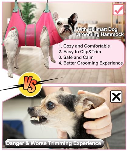 Kkiimatt Dog Grooming Hammock, XS Pink Hanging Harness Holder - Image 2