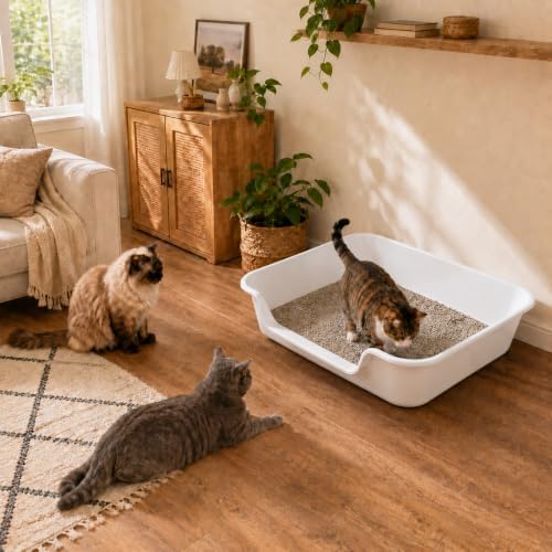 Extra Large Low Entry ABS Cat Litter Box, 2 Pack - Image 2