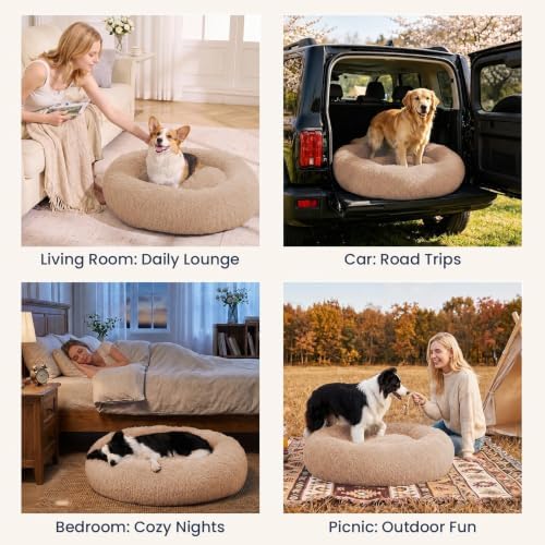 JOLLYVOGUE Calming Washable Dog Bed Medium Size Dog, 31 Inch Donut Medium Dog - Image 7