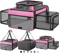 Top and 2 Sides Expandable Cat Carrier 18x13.5x9.5 TSA Airline Approved by SHARLOVY