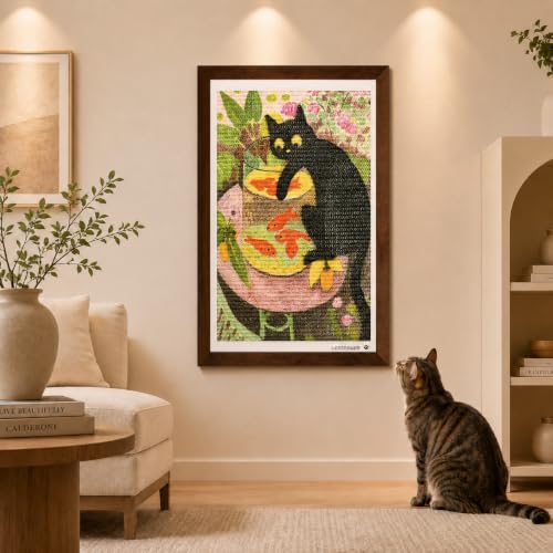 Wall Art Cat Scratcher, Framed Sisal Scratch Pad by LESISSMER