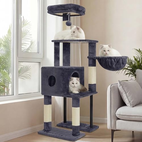 Heybly Cat Tree with Toy, 49.2 inch Cat Tower by HEYBLY