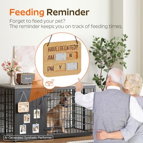 YATINEY Foldable Dog Crate Furniture, Dog Crate - Image 4