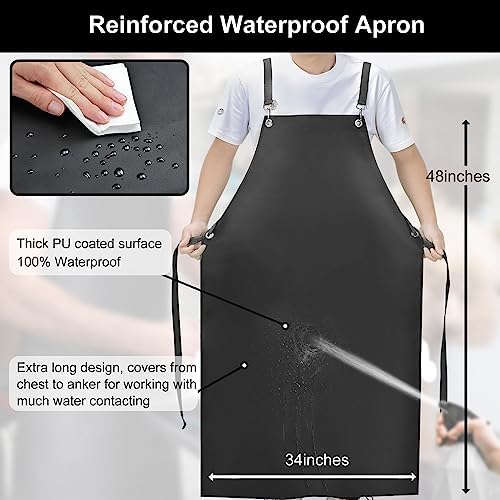 SHEOMERN Waterproof Rubber Apron, Lab Work, Dog Grooming - Image 2