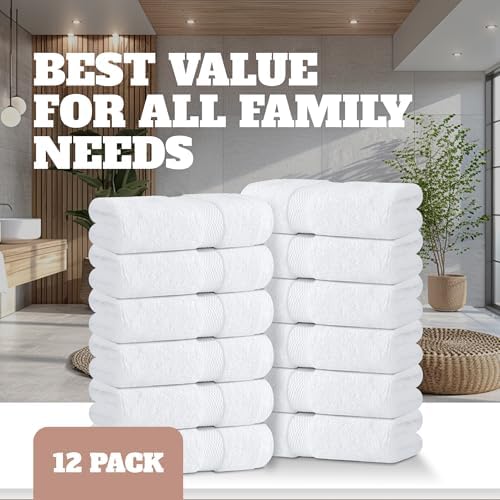 Wealuxe White Washcloths 12x12 Inch - Image 4