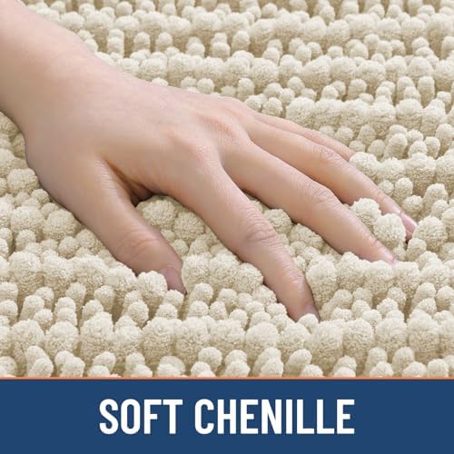 Smiry Bathroom Rugs 48X32, Extra Soft Rubber Backing Chenille Bath Mats - Image 4