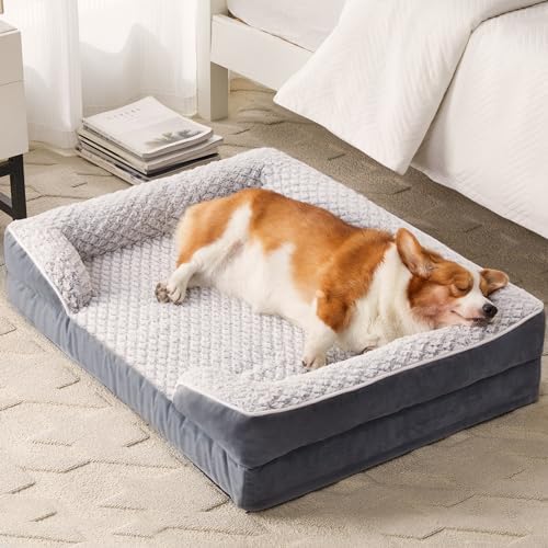 LEXTRO Orthopedic Dog Bed for Medium Dogs, Comfy Sleeping Dog Sofa Bed by LEXTRO