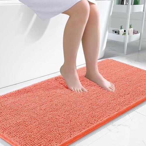 OLANLY Bathroom Runner Rugs 45x27, Extra Soft Absorbent Chenille Bath Rugs by OLANLY