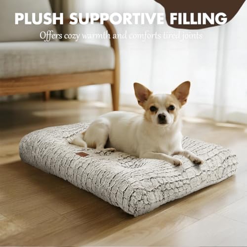 Dog Bed Crate Pad for Small Dogs 30"x20" Coffee - Image 3