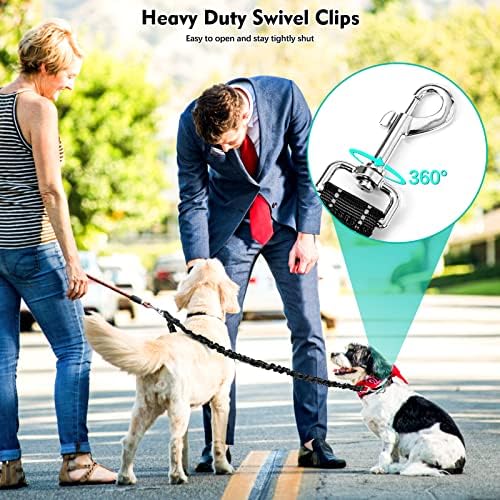 Snagle Paw Bungee Leash Extender, Double Dog Coupler, 0-30 lbs - Image 4