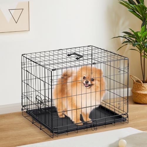 Sweetcrispy Dog Crate 30 Inch, Small Dog Cage, Foldable Puppy Pet Kennel - Image 2