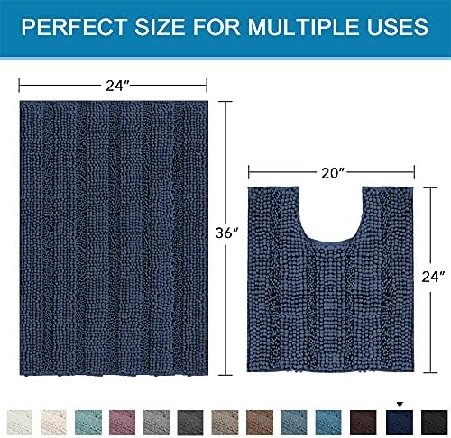 H.VERSAILTEX Bathroom Rugs Bath Rug Set 2 Piece Bathroom Contour Rug Toilet Mat - Image 2