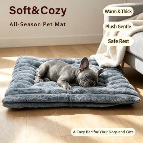20 Inch Ultra Soft Comfy Pet Bed, Tiny Dog Bed, Washable Anti-Slip Crate Pad - Image 2