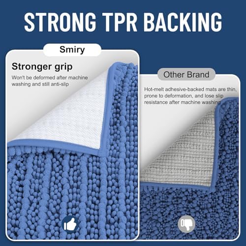 Smiry Bathroom Rugs Mat 36x24, Extra Soft Absorbent Chenille Bath Rugs - Image 3