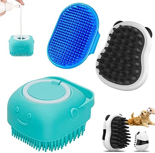 Comotech 3-in-1 Dog Grooming Brush | Adjustable Handle Shampoo Brush & Scrubber by Comotech