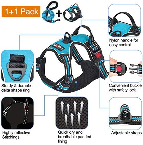 tobeDRI No Pull Dog Harness Adjustable Reflective Oxford Easy Control Medium - Image 2