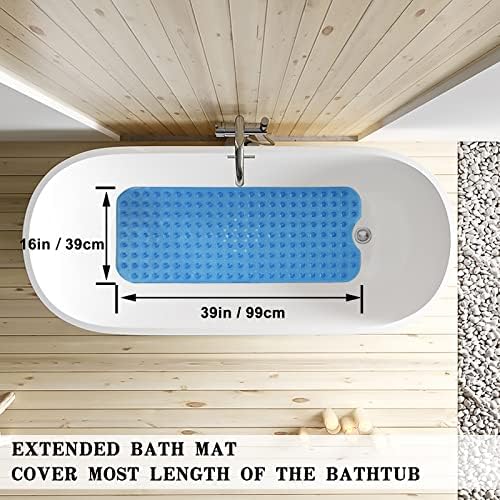Bathtub and Shower Mats, Extra Long Non-Slip Bath Tub Mat 39 x 16 Inch - Image 4